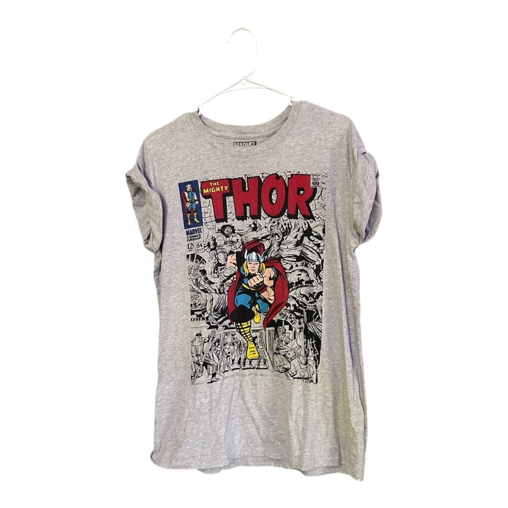Thor Womens Graphic T Shirt Marvel Comics Size Medium Rolled Sleeves